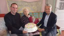 100. születésnapján köszöntötték Pál Erzsébetet Búlcsúban. Fotó: Kovács Erzsébet