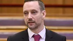 Azbej Tristan, a Külgazdasági és Külügyminisztérium üldözött keresztényeket segítő programokért felelős államtitkára. Fotó: MTI / Szigetváry Zsolt