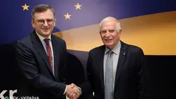 Dimitro Kuleba ukrán külügyminiszter és Josep Borrell, az EU kül- és biztonságpolitikai főképviselője. Fotó: RBC.ua