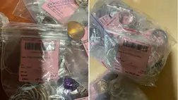 Kárpátalján egy házaspár mintegy 100 tasak arany ékszert próbált átvinni az ukrán-magyar határon Újlaknál. Fotó: Ukrán Állami Határőrszolgálat