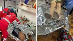 Kimerült, megfagyott végtagú férfit találtak a kárpátaljai hegyekben. Fotó:  Ukrán Állami Határőrszolgálat