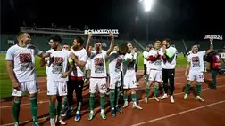 A magyar csapat tagjai ünnepelnek a labdarúgó Európa-bajnoki selejtezők kilencedik fordulójában, a G csoportban játszott Bulgária - Magyarország mérkőzés után a szófiai Vaszil Levszki Nemzeti Stadionban 2023. november 16-án. A találkozó 2-2-es döntetetlenre végződött, a magyar válogatott kijutott a jövő évi Európa-bajnokságra. MTI/Szigetváry Zsolt