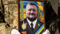 Kárpátalján utolsó útjára kísérték a 48 éves Szerhij Kuznev őrnagyot. Fotó: Ungvári Városi Tanács