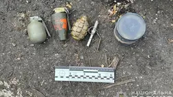 A kárpátaljai rendőrök gránátokat foglaltak le egy autó utasától, aki megpróbálta azokat a régióba behozni. Fotó: Nemzeti Rendőrség