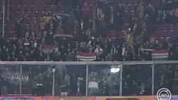  A magyar szurkolók a Nemzetek Ligája A divíziójának 3. csoportjában játszott Hollandia - Magyarország mérkőzésen az amszterdami Johann Cruijff Arénában 2024. november 15-én. Hollandia-Magyarország 4-0. MTI/Koszticsák Szilárd