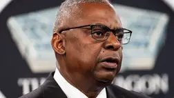 Lloyd Austin amerikai védelmi miniszter a washingtoni védelmi minisztériumban, a Pentagonban tartott sajtóértekezleten 2024. július 25-én. (Fotó: MTI/EPA/Jim Lo Scalzo)