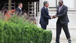 London, 2024. szeptember 10. David Lammy brit külügyminiszter (jobb) amerikai partnerét, Antony Blinkent fogadja a londoni külügyminisztériumban 2024. szeptember 10-én. MTI/EPA/Neil Hall