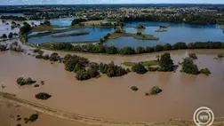 Jawiszowice, 2024. szeptember 15. Árvíz a dél-lengyelországi Jawiszowicében 2024. szeptember 15-én. MTI/EPA/PAP/Lukasz Gagulski