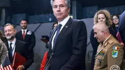 Antony Blinken amerikai külügyminiszter a NATO-tagországok külügyminisztereinek találkozóján Brüsszelben 2024. december 3-án. MTI/EPA/Olivier Hoslet