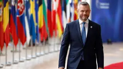 Peter Pellegrini szlovák elnök az Európai Unió kétnapos brüsszeli csúcstalálkozójára érkezik az elsõ napon, 2024. június 27-én. (Fotó: MTI/AP/Geert Vanden Wijngaert)
