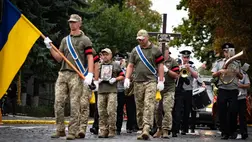 Kárpátalján elbúcsúztatták Anton Olencsuk ungvári védőt. Fotó:  Ungvári Városi Tanács/Facebook