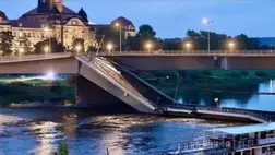  A leomlott Carola-híd Drezdában, 2024. szeptember 11-én. (Fotó: Facebook)
