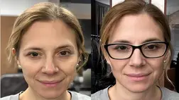 Szinetár Dóra smink nélkül és kifestve