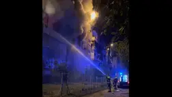 Tűz ütött ki egy ötemeletes lakóházban Nagyszőlősön.  Fotó: Videorészlet