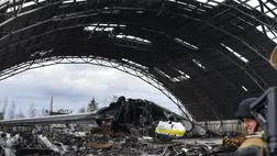 A Kijeven belüli orosz műveleteket a világ legnagyobb teherszállító repülőgépe (An-225)  bánta (Fotó: EPA/OLEG PETRASYUK)