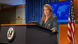 Tammy Bruce, az amerikai külügyminisztérium szóvivője (Forrás: Getty Images)