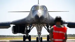 Amerikai B-1B Lancer bombázó a norvégiai Orland légibázison (Forrás: X.com)