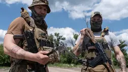 Az ukrán hadsereg 93. különálló gépesített dandárja. Fotó: MTI/EPA