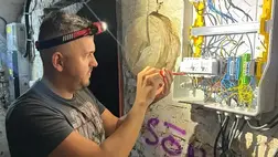 Cseh Laci villanyszerelőként dolgozik