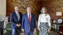 Donald Trump Vilmos Sándor királlyal, és nejével, Maximával / Fotó: AFP