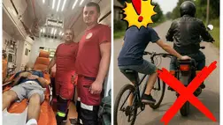 Egy 16 éves kamasz súlyos belső sérüléseket szenvedett, miután biciklizés közben egy motorhoz kapaszkodott. A fiú életét a gyors orvosi beavatkozás mentette meg. Fotó: facebook.com/103zakarpat