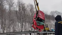 Kárpátalján egy autó a folyóba zuhant, egy 35 éves nő életét vesztette. Fotó: Nemzeti Rendőrség