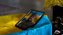 Munkácson végső búcsút vettek a háborúban elesett Poljanszkij Tiberijtől. Fotó: Munkácsi Városi Tanács