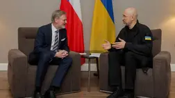 Petr Fiala és Denisz Smihal találkozója Ungváron, 2025. május 20-án. Forrás: Denisz Smihal/Telegram