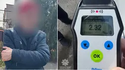 Ittas vezetés és szabályszegés – A Dräger teszt 2,32 ezrelék alkoholszintet mutatott ki, ami több mint 11-szerese a megengedett határértéknek.. Fotó: Kárpátaljai Járőrszolgálat