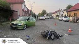 A Técsői járásban történt balesetben egy 11 éves fiú robogójával összeütközött egy gépkocsival, a rendőrség büntetőeljárást indított. Fotó: Ukrán Nemzeti Rendőrség
