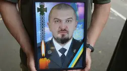 Ungváron végső búcsút vettek a hősi halált halt Vaszil Skobától. Fotó: Ungvári Városi Tanács