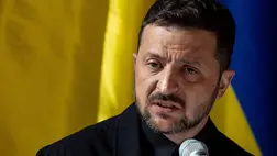 Volodimir Zelenszkij ukrán elnök (Fotó: MTI/EPA/Martin Divisek)
