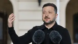 Volodimir Zelenszkij ukrán elnök. Fotó : Szerhij Dolzsenko