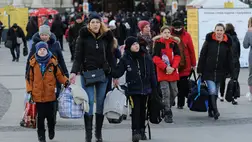 Ukrán menekültek 2022. március 17-én Fotó: Mykola Tys / SOPA Images / Getty Images