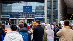Az Európai Parlament épülete Brüsszelben 2024. május 4-én. Fotó: Michael Currie / SOPA Images / Getty Images Hungary