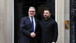Keir Starmer és Volodimir Zelenszkij a londoni Downing Street 10. szám alatt 2026. március 17-én. Fotó: Suzanne Plunkett / Reuters