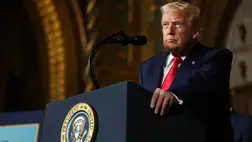 Donald Trump 2025. december 22-én. Fotó: Tasos Katopodis / Getty Images Hungary