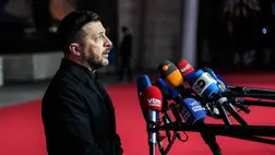 Volodimir Zelenszkij ukrán elnök sajtónyilatkozatot tesz az Európai Unió vezetőinek 2026. április 23-i nem hivatalos találkozóján Ayia Napában, Cipruson Fotó: Byron Smith / Getty Images Hungary