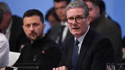 Keir Starmer brit miniszterelnök és Volodimir Zelenszkij ukrán elnök. Fotó: Getty Images