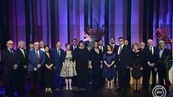 A díjazottak és díjátadók a Duna Médiaszolgáltató Nonprofit Zrt. által alapított szakmai díjak átadásán a Budapest Music Centerben 2025. december 11-én. MTI/Kovács Attila