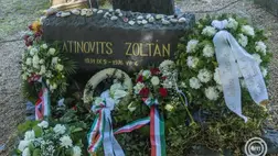 Latinovits Zoltán síremléke a színész halálának 50. évfordulója alkalmából tartott megemlékezésen a balatonszemesi köztemetőben 2026. június 4-én. MTI/Katona Tibor