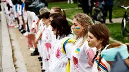 Tiltakozás Berlinben a nők és lányok elleni erőszak ellen. Fotó: AFP