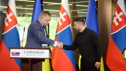 Robert Fico szlovák kormányfő és Volodimir Zelenszkij, Ukrajna elnöke Ungváron. Fotó: president.gov.ua