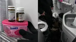 Pszichotróp gyógyszereket találtak a Budapest-Csap nemzetközi vonaton. Fotó: DPSZU