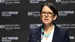 Anne Keast-Butler, az elektronikus kommunikáció figyelésére és kiberhírszerzésre szakosodott brit nemzetbiztonsági szolgálat (GCHQ) vezérigazgatója. Fotó: Matthew Horwood for CYBERUK via Getty Images