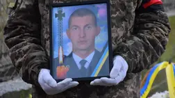 A Kárpátalján elbúcsúztatták a 23 éves határőrt, Ivan Dovhanicsot. Fotó: DPSZU