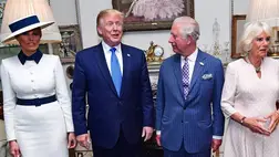 Donald Trump amerikai elnök és felesége, Melania Trump, az akkor még trónörökös Károly walesi herceg és a felesége, Kamilla cornwalli hercegnő társaságában Londonban 2019. június 3-án. (Fotó: MTI/EPA/Pool)