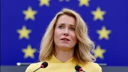 Kaja Kallas felszólal az Európai Parlament plenáris ülésén Strasbourgban 2022. március 9-én (Fotó: MTI/EPA/Julien Warnand)