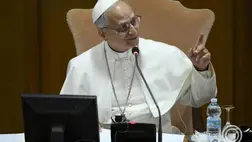 XIV. Leó pápa bíborosi ülést vezet a Vatikánban 2025. május 10-én. MTI/EPA/Vatikáni Média