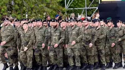 Az oroszok elleni háborús felkészülés részeként ukrán kiképzők érkeznek a német hadsereghez. Illusztráció. Fotó: MTI/EPA/Toms Kalnins